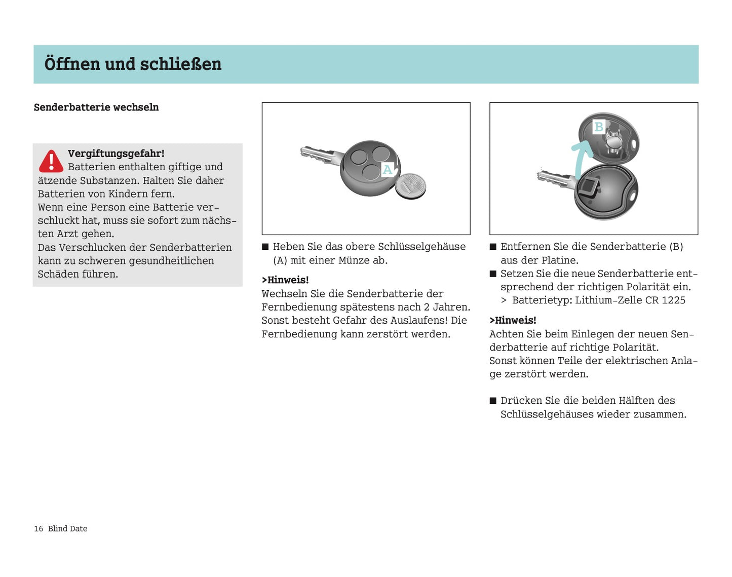 2004-2007 Smart Fortwo Manuel du propriétaire | Allemand