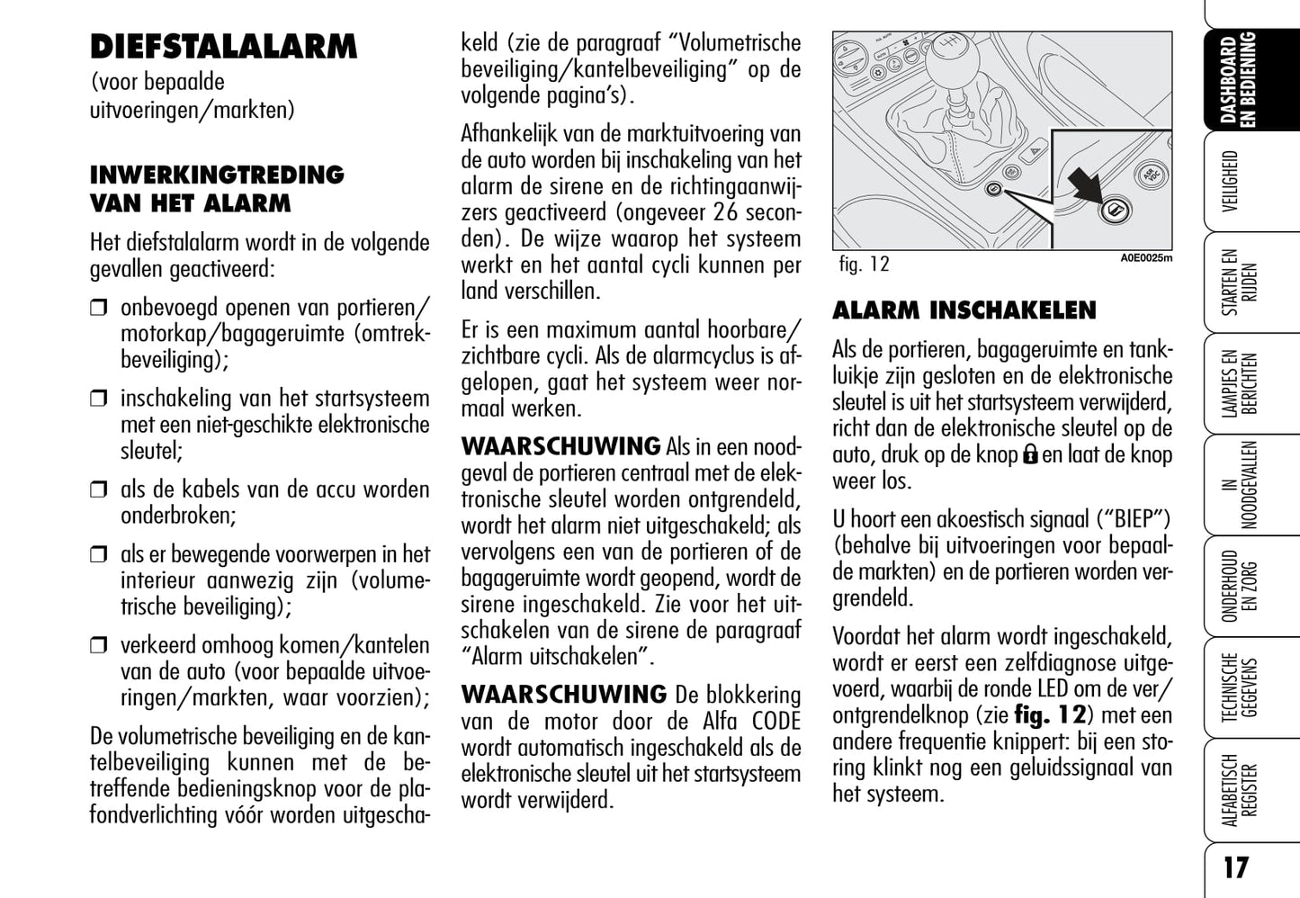 2005-2011 Alfa Romeo 159 Gebruikershandleiding | Nederlands