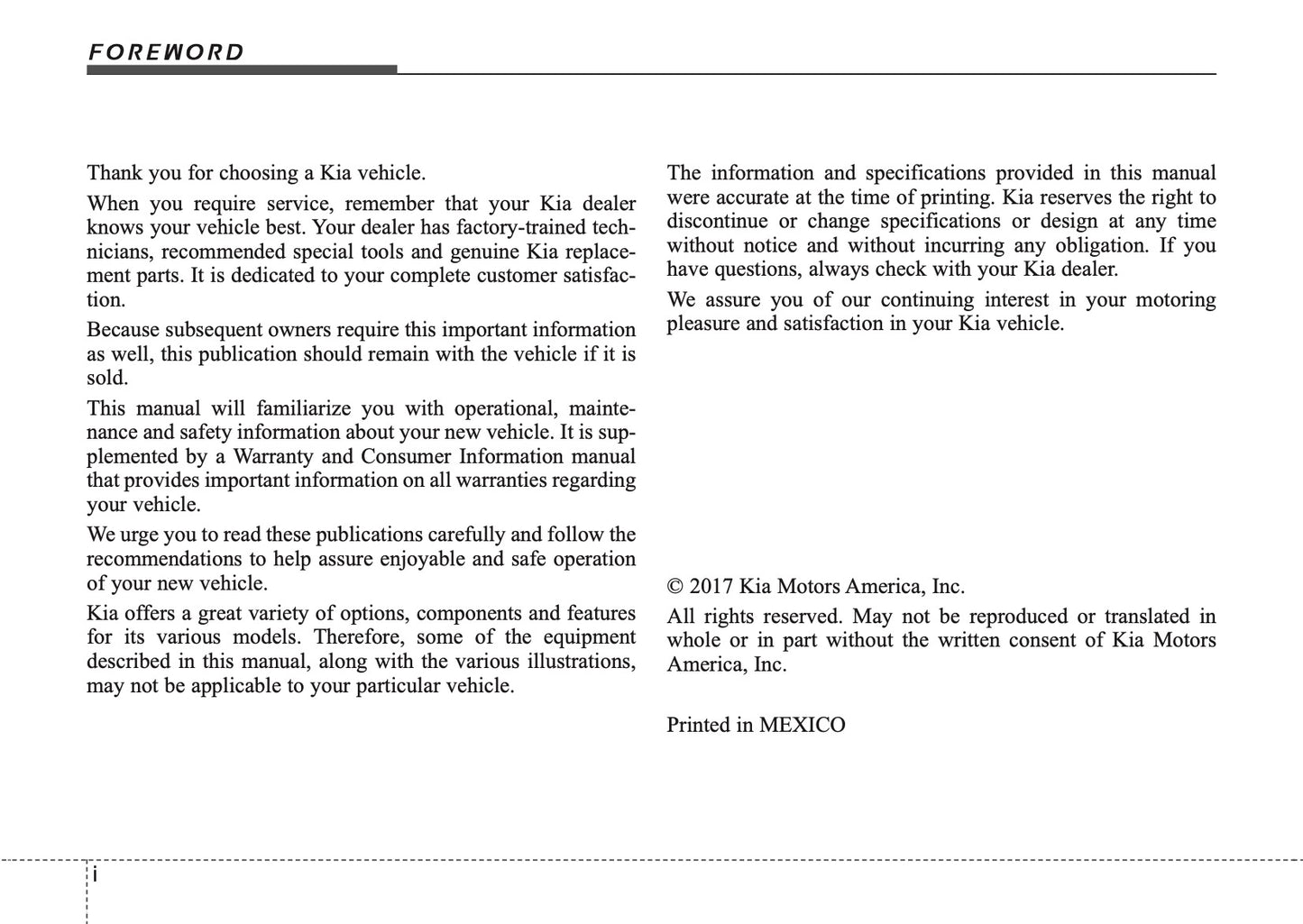 2018 Kia Rio Owner's Manual | English