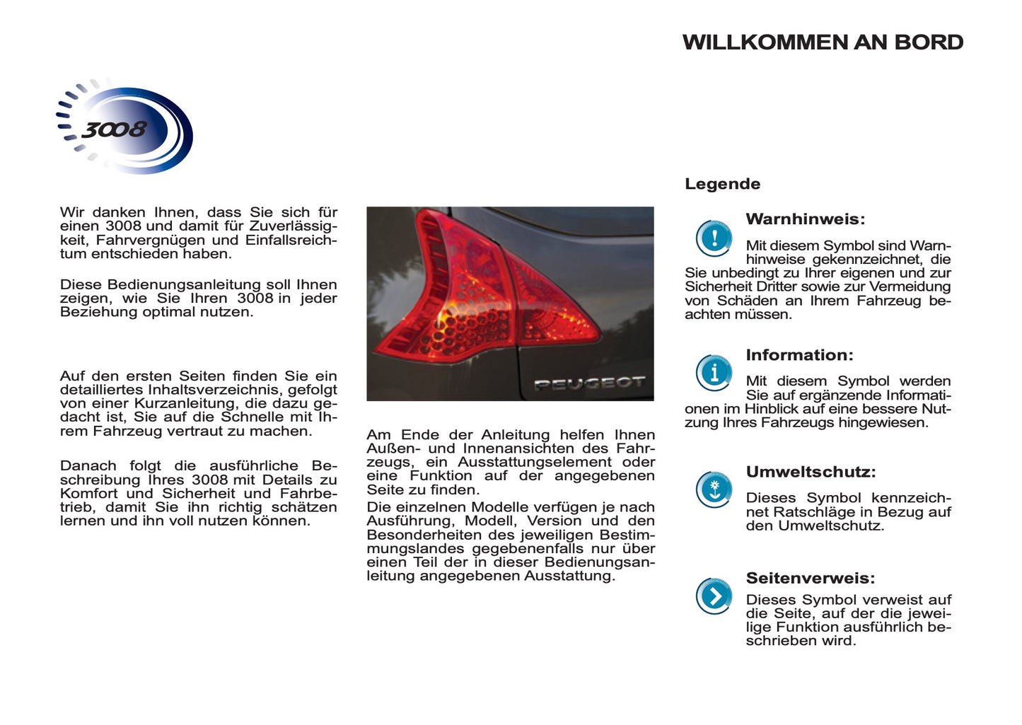 2012-2013 Peugeot 3008 Owner's Manual | German