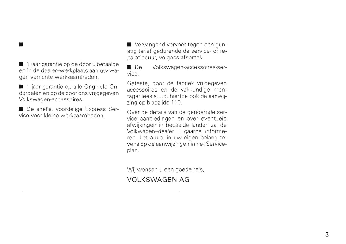 1996-2004 Volkswagen Caddy Bedienungsanleitung | Niederländisch