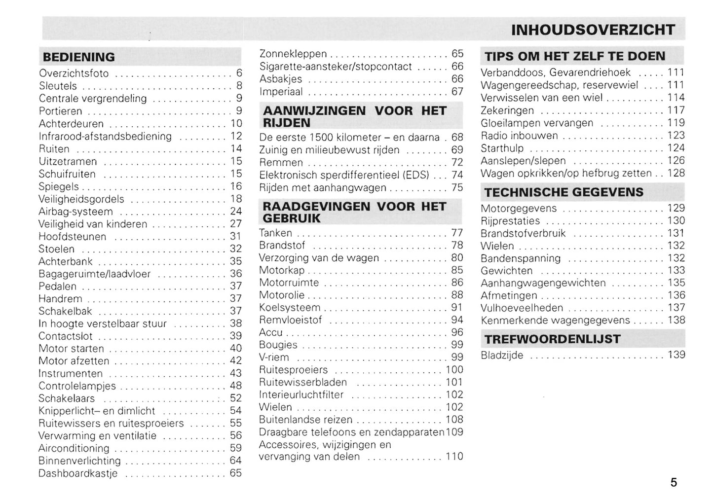 1996-2004 Volkswagen Caddy Bedienungsanleitung | Niederländisch
