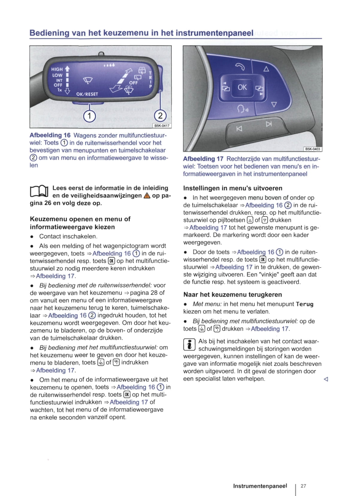2013-2014 Volkswagen Golf Owner's Manual | Dutch