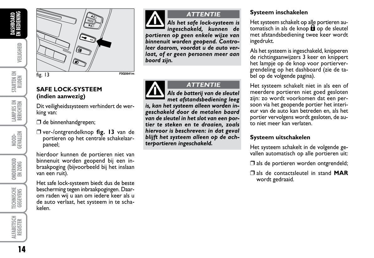 2008-2009 Fiat Bravo Owner's Manual | Dutch