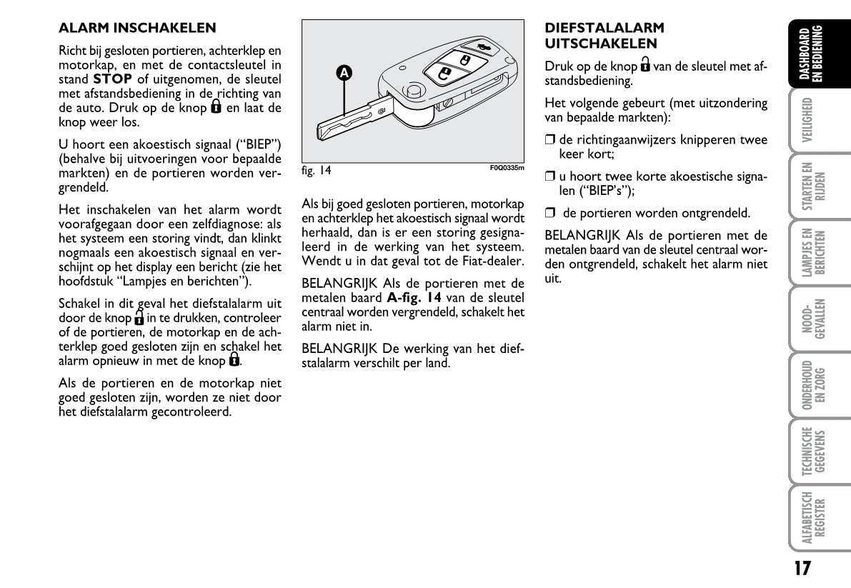 2008-2009 Fiat Bravo Owner's Manual | Dutch