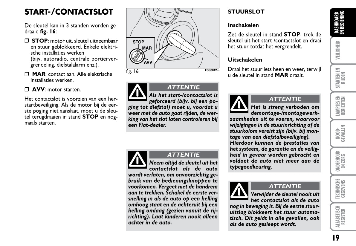 2008-2009 Fiat Bravo Owner's Manual | Dutch