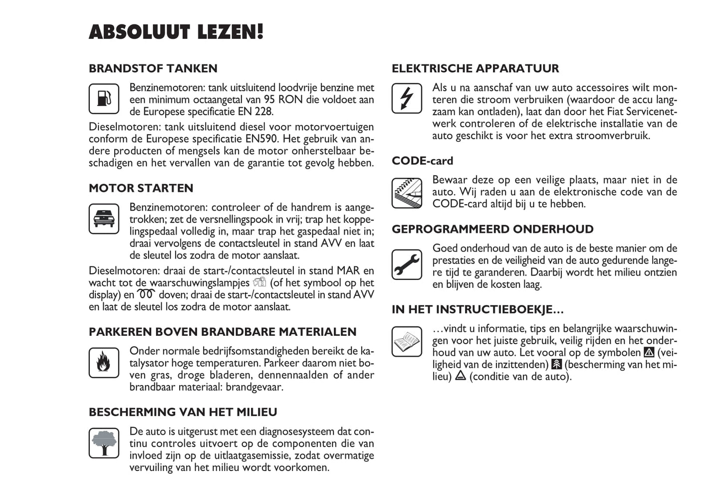 2013-2014 Fiat Doblò Owner's Manual | Dutch