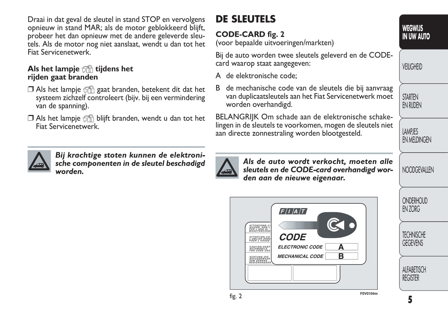 2013-2014 Fiat Doblò Owner's Manual | Dutch
