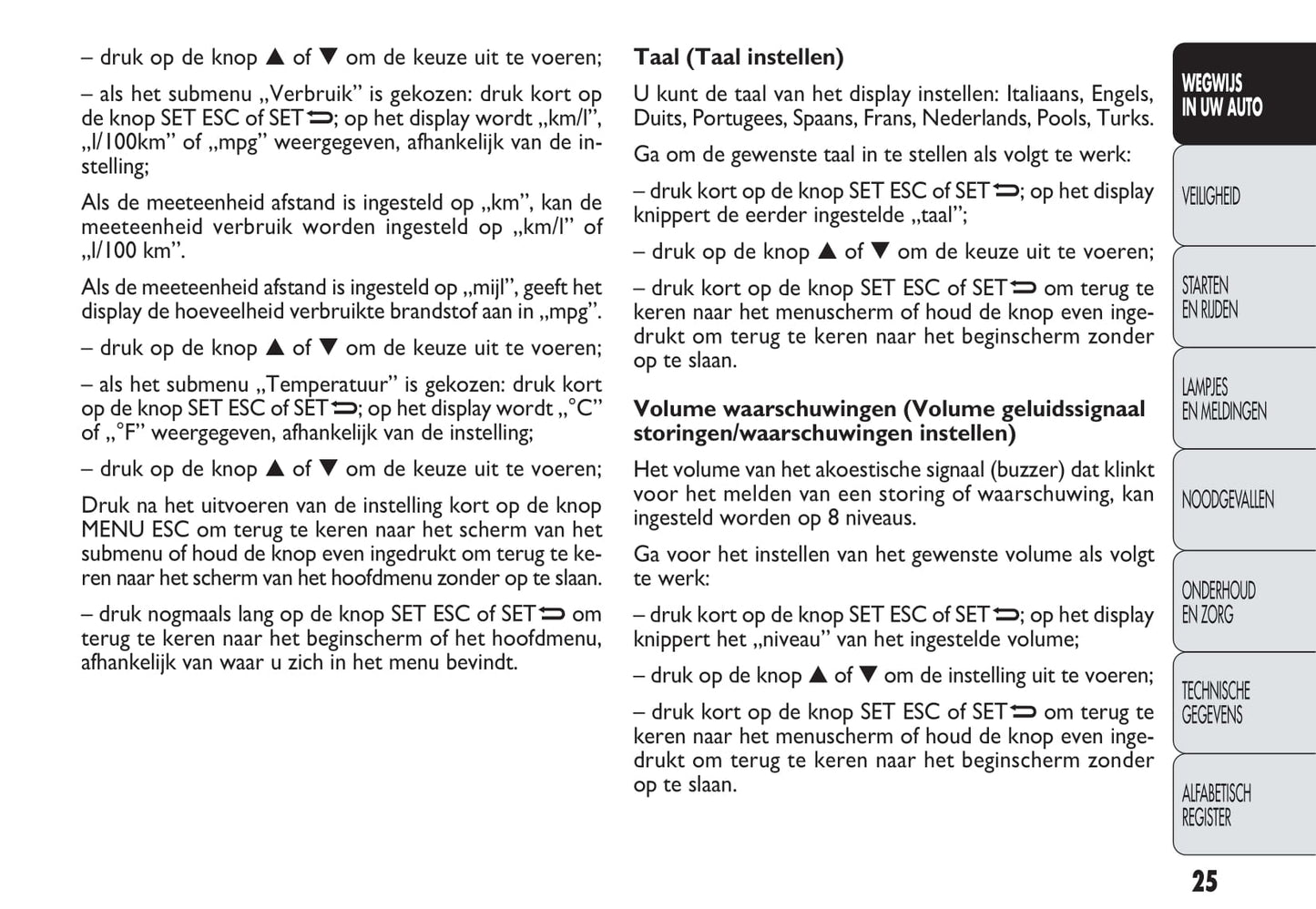 2013-2014 Fiat Doblò Owner's Manual | Dutch