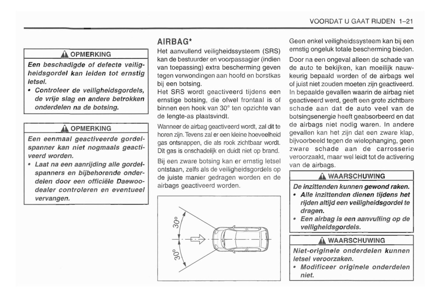 1998-2001 Daewoo Matiz Manuel du propriétaire | Néerlandais