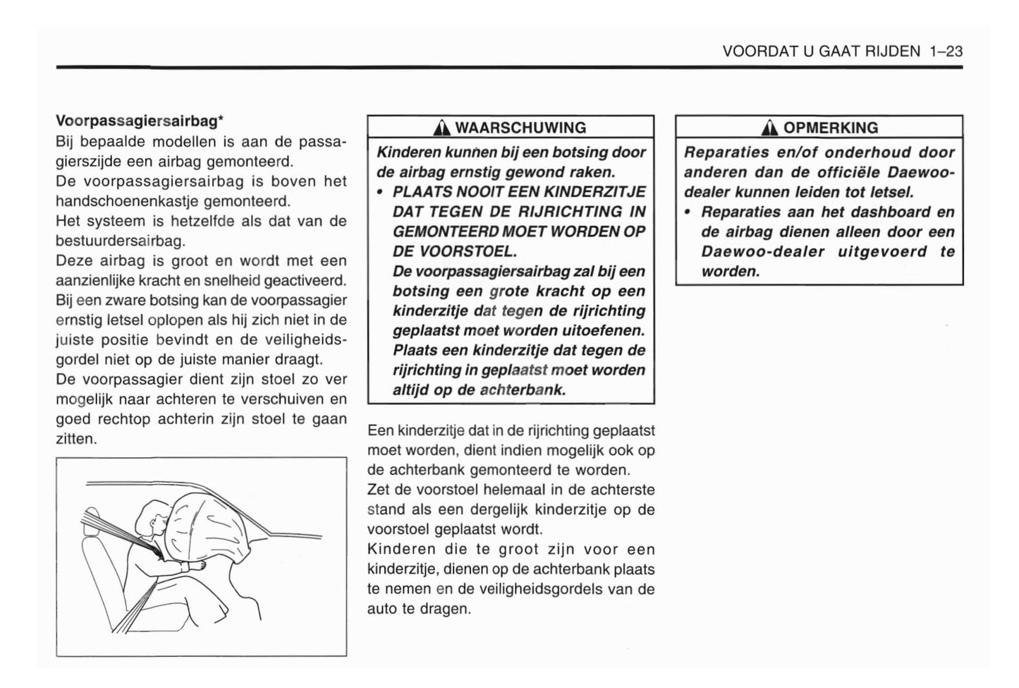 1998-2001 Daewoo Matiz Manuel du propriétaire | Néerlandais