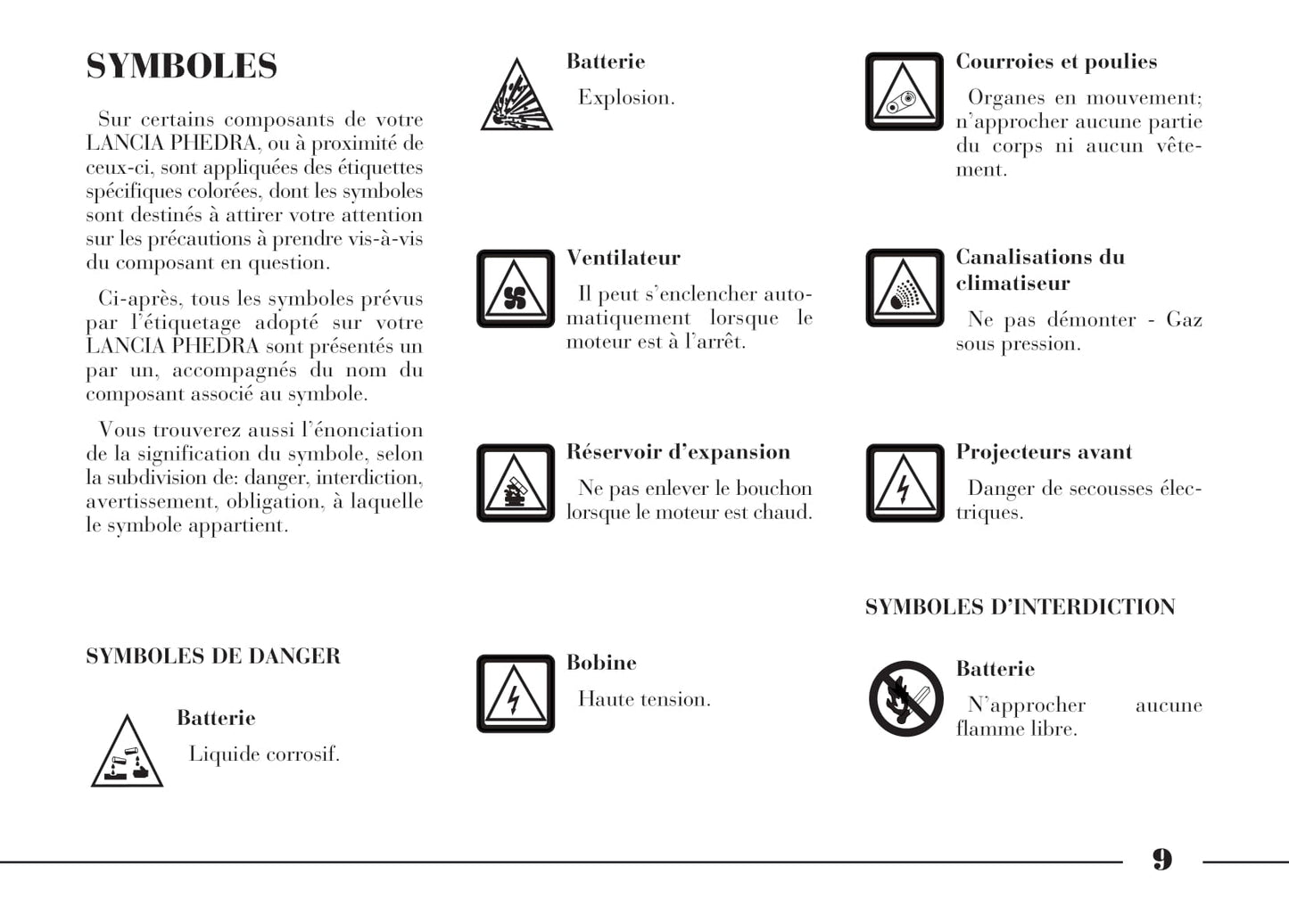 2008-2011 Lancia Phedra Owner's Manual | French