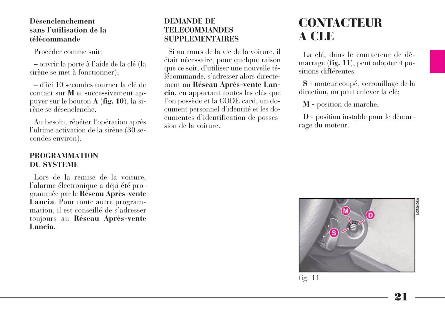 2008-2011 Lancia Phedra Owner's Manual | French