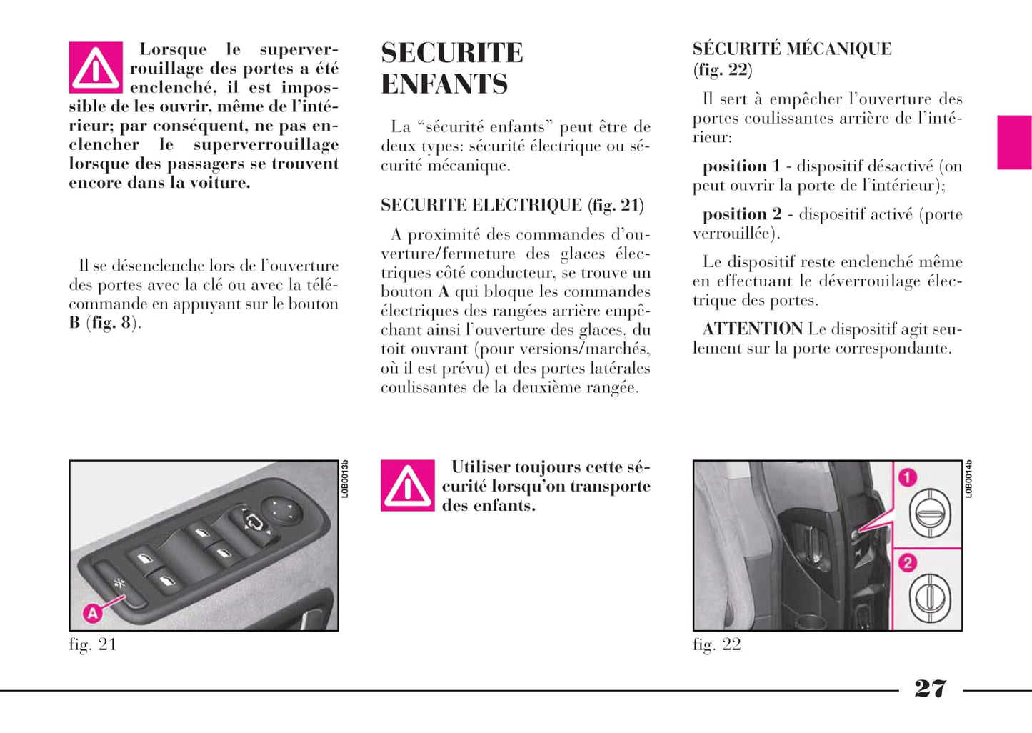 2008-2011 Lancia Phedra Owner's Manual | French