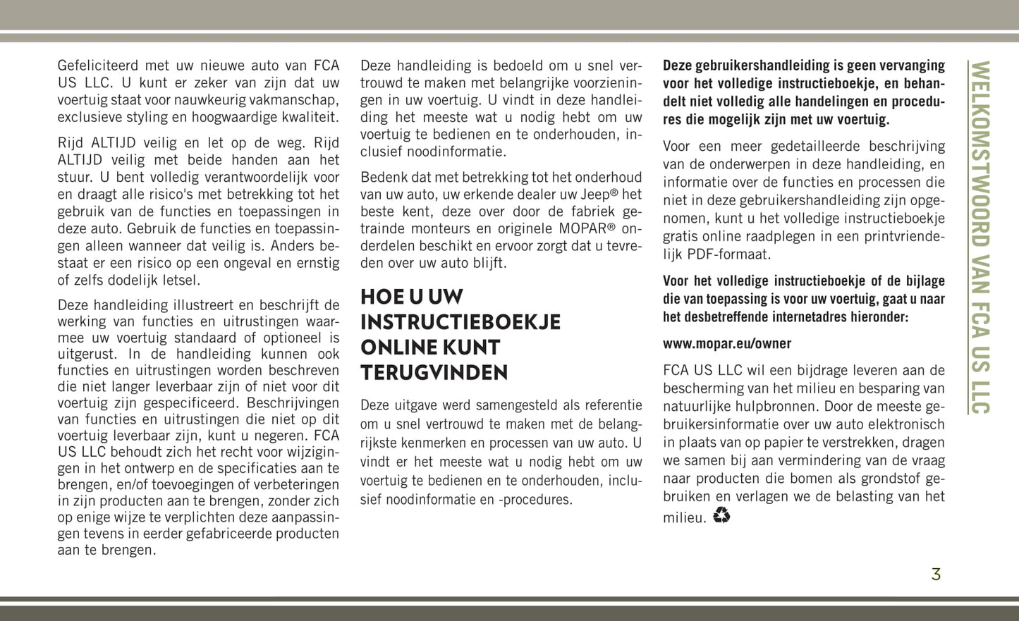 2017-2018 Jeep Wrangler Gebruikershandleiding | Nederlands