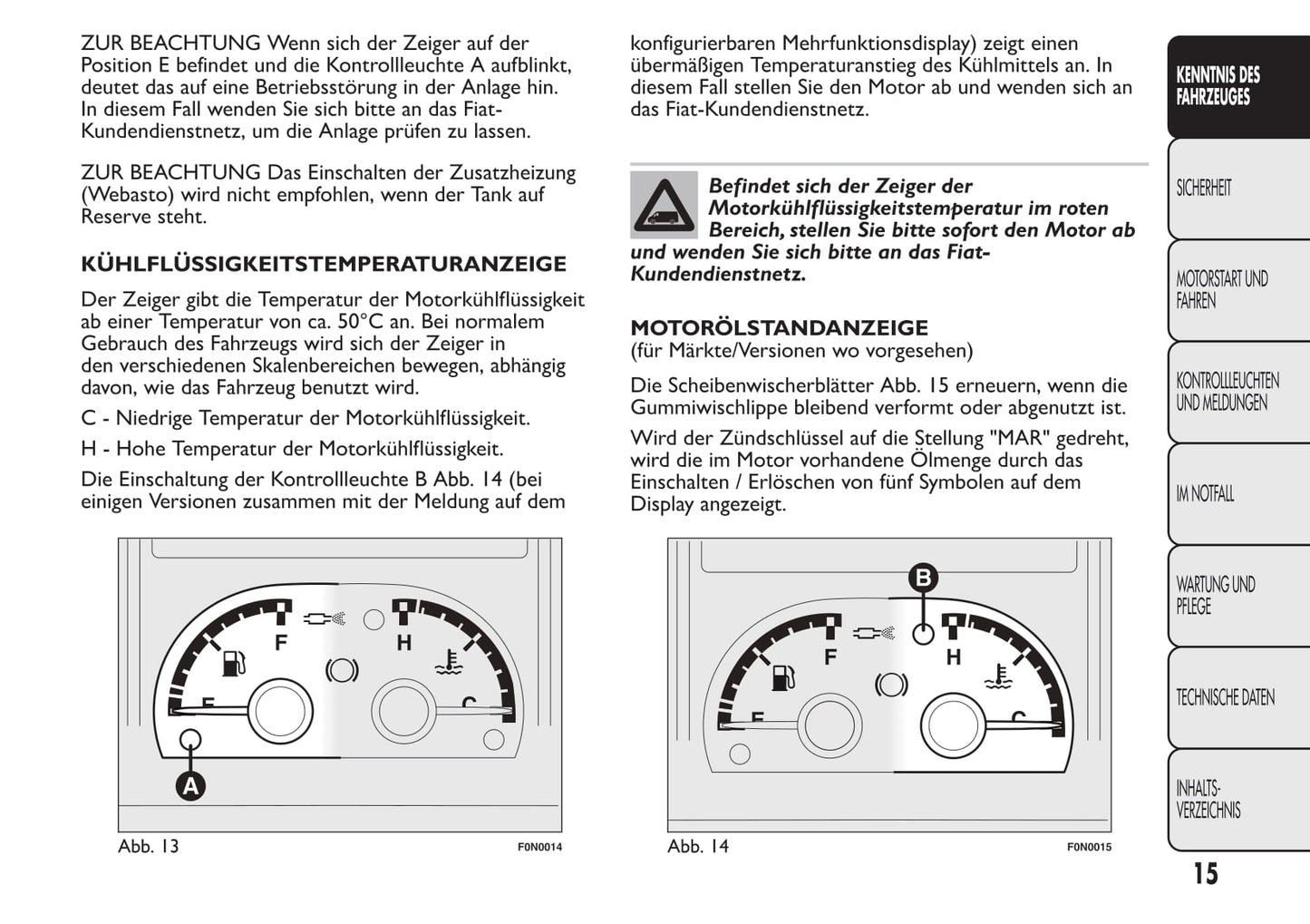 2013-2014 Fiat Ducato Euro 5 Bedienungsanleitung | Deutsch