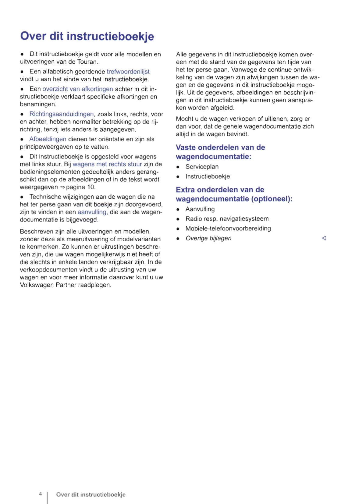2010-2015 Volkswagen Touran Manuel du propriétaire | Néerlandais