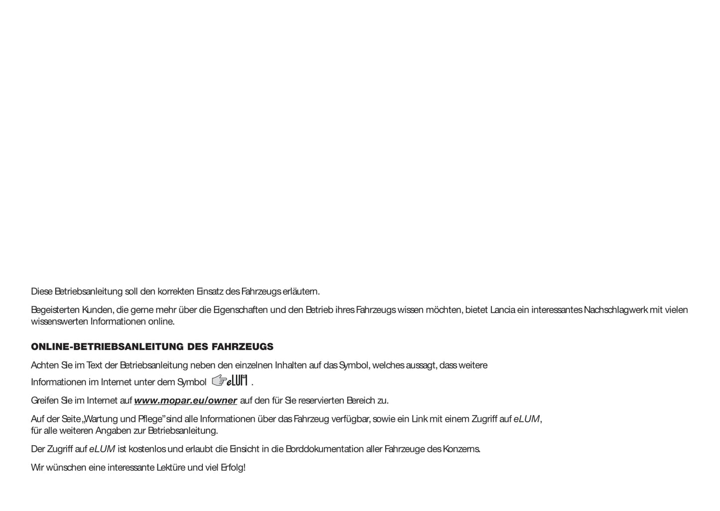 2015-2017 Lancia Ypsilon Owner's Manual | German