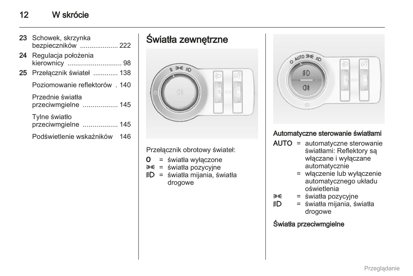 2012 Opel Astra Manuel du propriétaire | Polonais