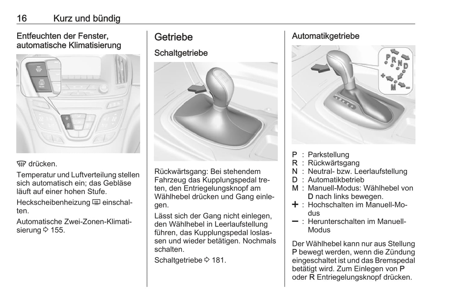 2016 Opel Insignia Bedienungsanleitung | Deutsch