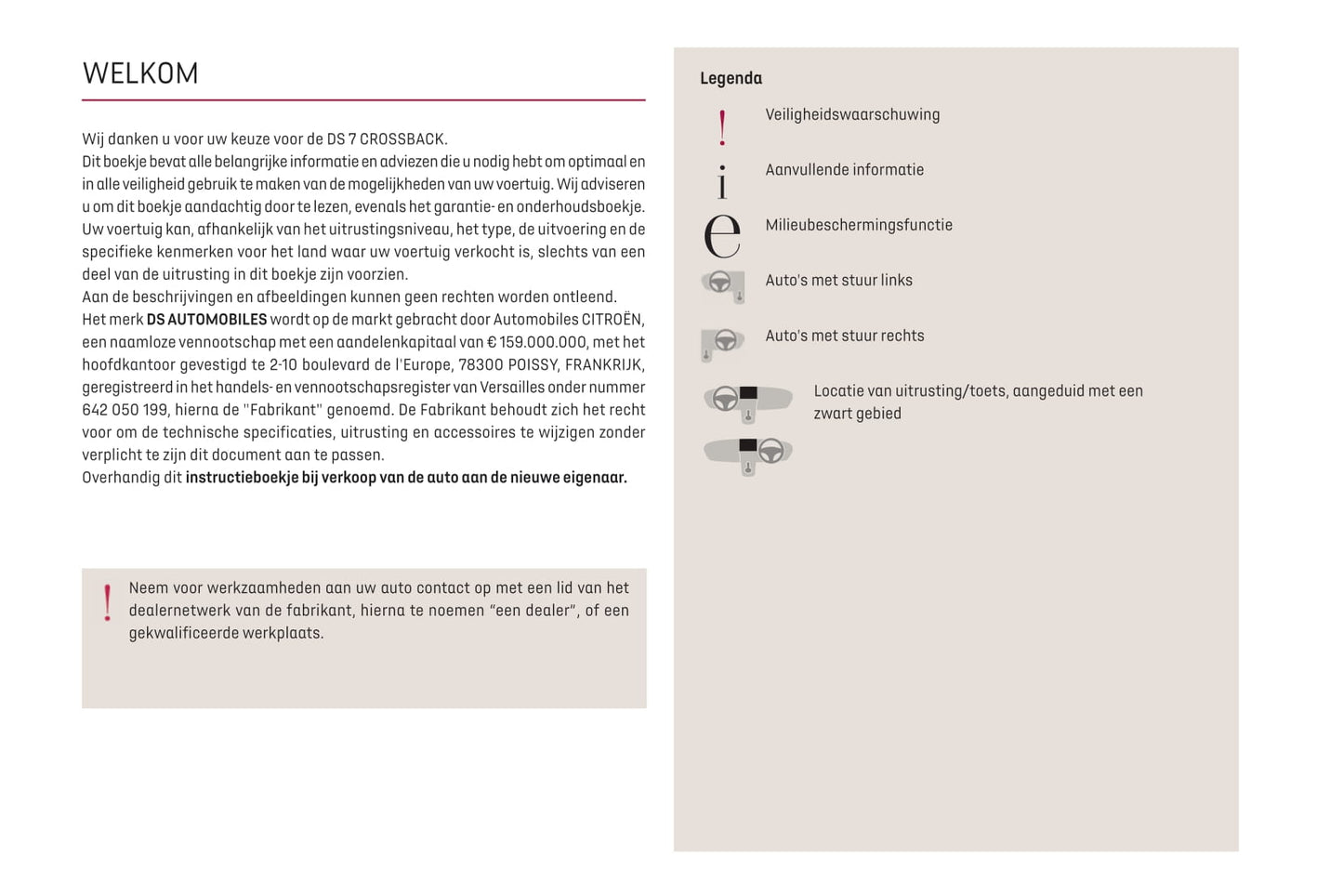 2021-2022 DS Automobiles DS 7 Crossback/DS 7 Crossback E-Tense Owner's Manual | Dutch