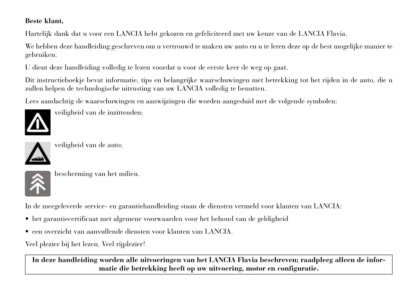 2012-2015 Lancia Flavia Owner's Manual | Dutch