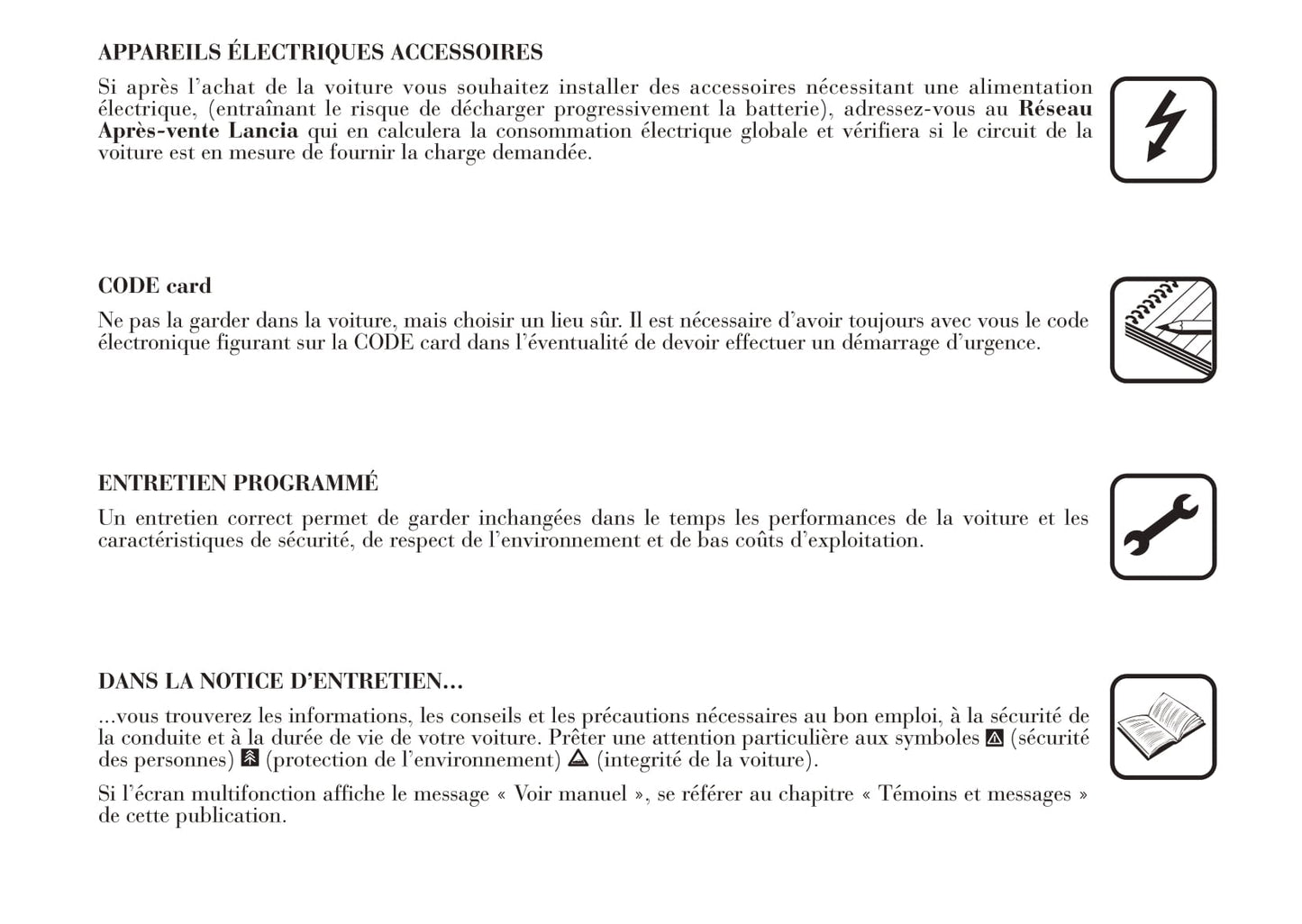 2008-2012 Lancia Musa Owner's Manual | French