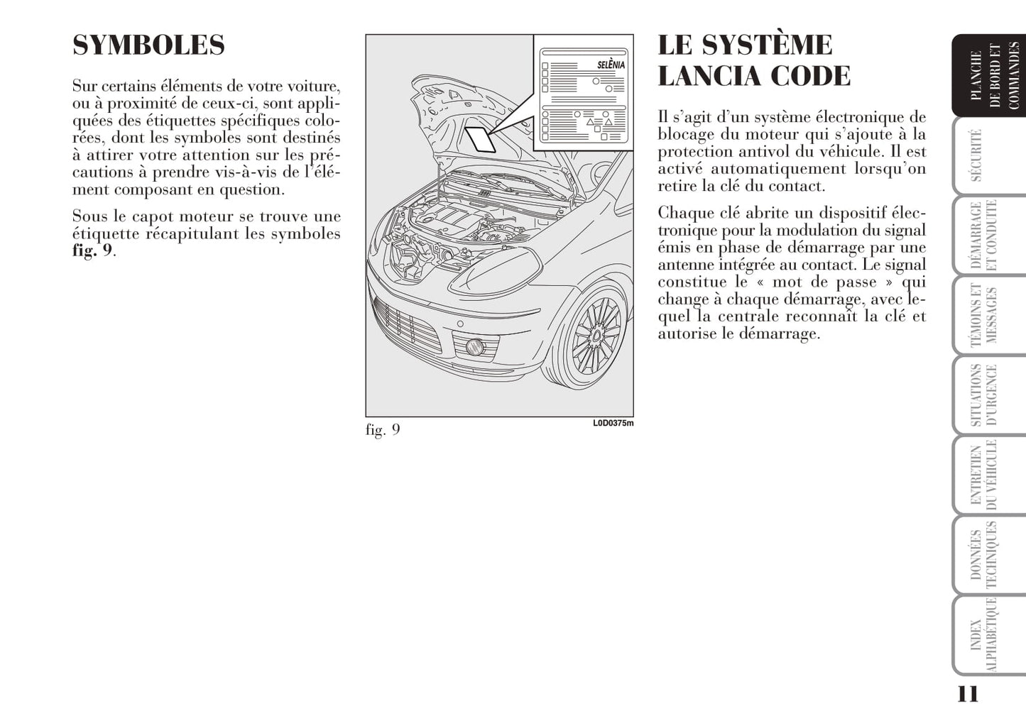 2008-2012 Lancia Musa Owner's Manual | French