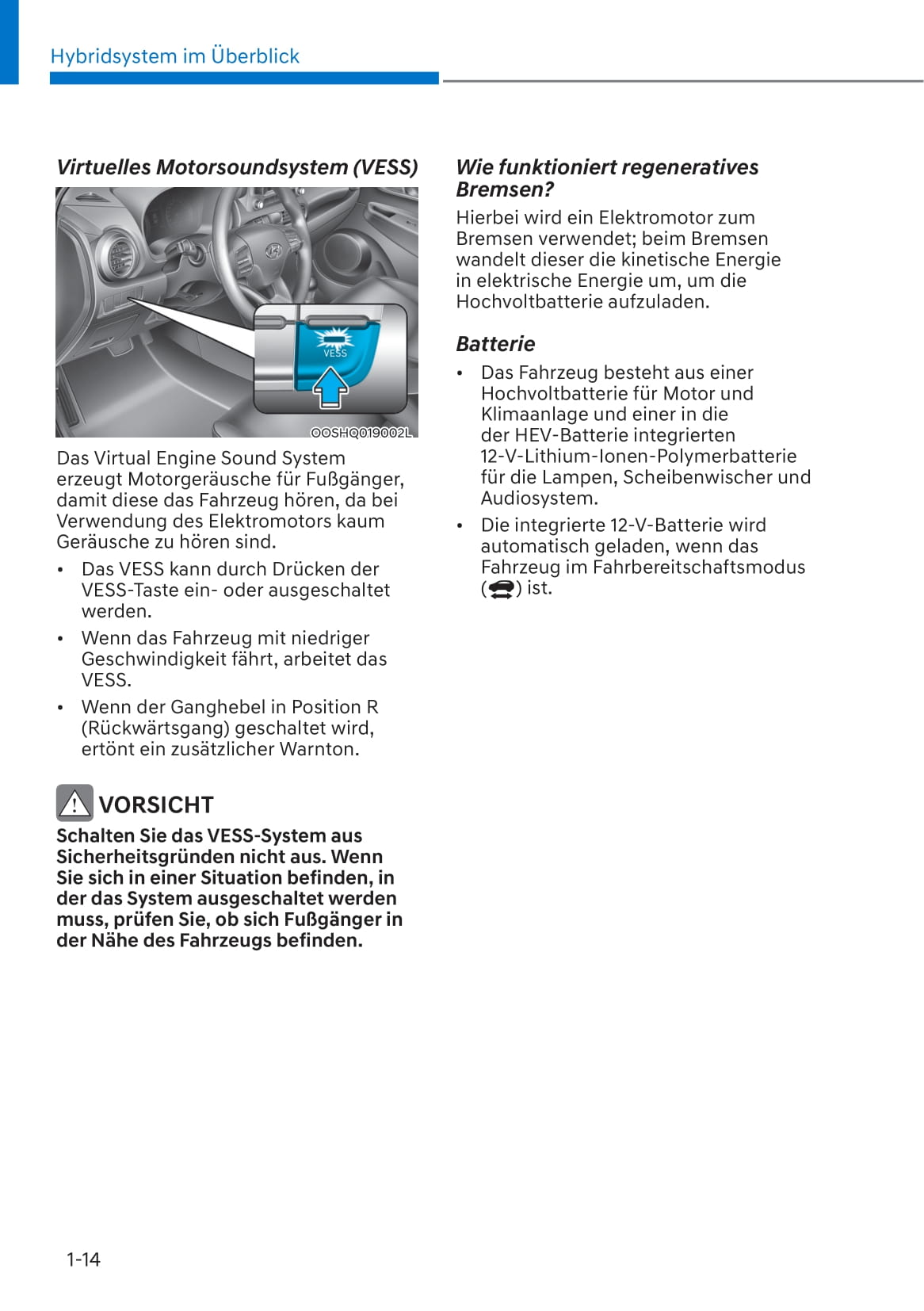 2019-2020 Hyundai Kona Hybrid Owner's Manual | German