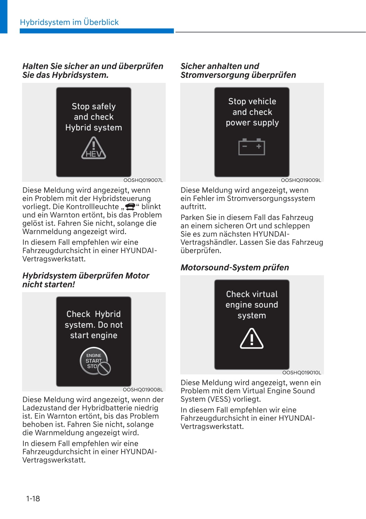 2019-2020 Hyundai Kona Hybrid Owner's Manual | German