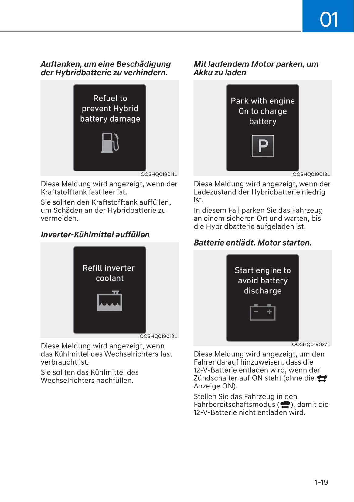 2019-2020 Hyundai Kona Hybrid Owner's Manual | German
