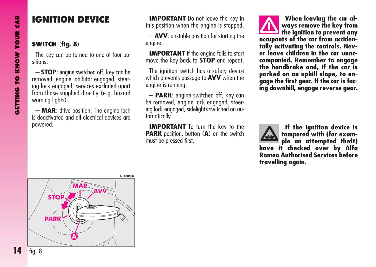 2007-2013 Alfa Romeo GT Owner's Manual | English