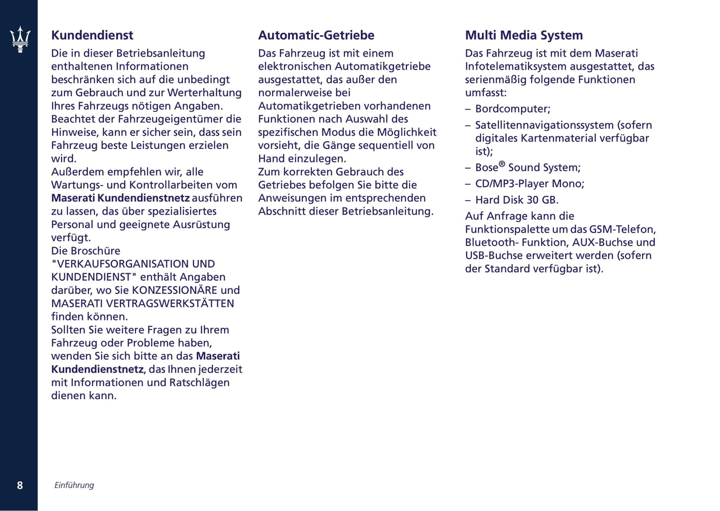 2008-2013 Maserati Quattroporte Gebruikershandleiding | Duits