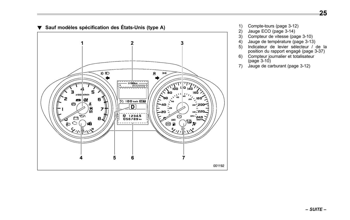 2017 Subaru Legacy/Outback Gebruikershandleiding | Frans