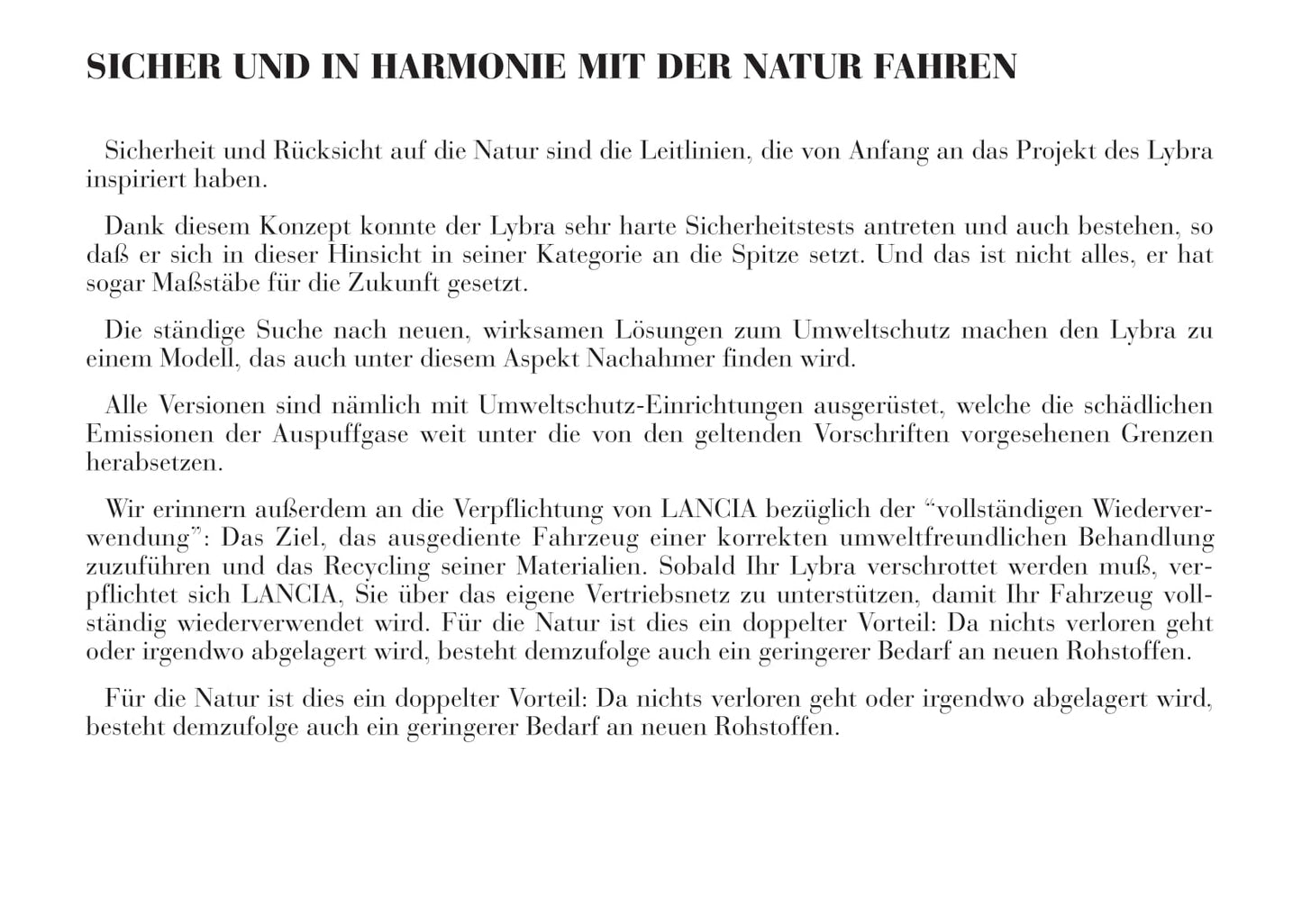 2001-2005 Lancia Lybra Owner's Manual | German