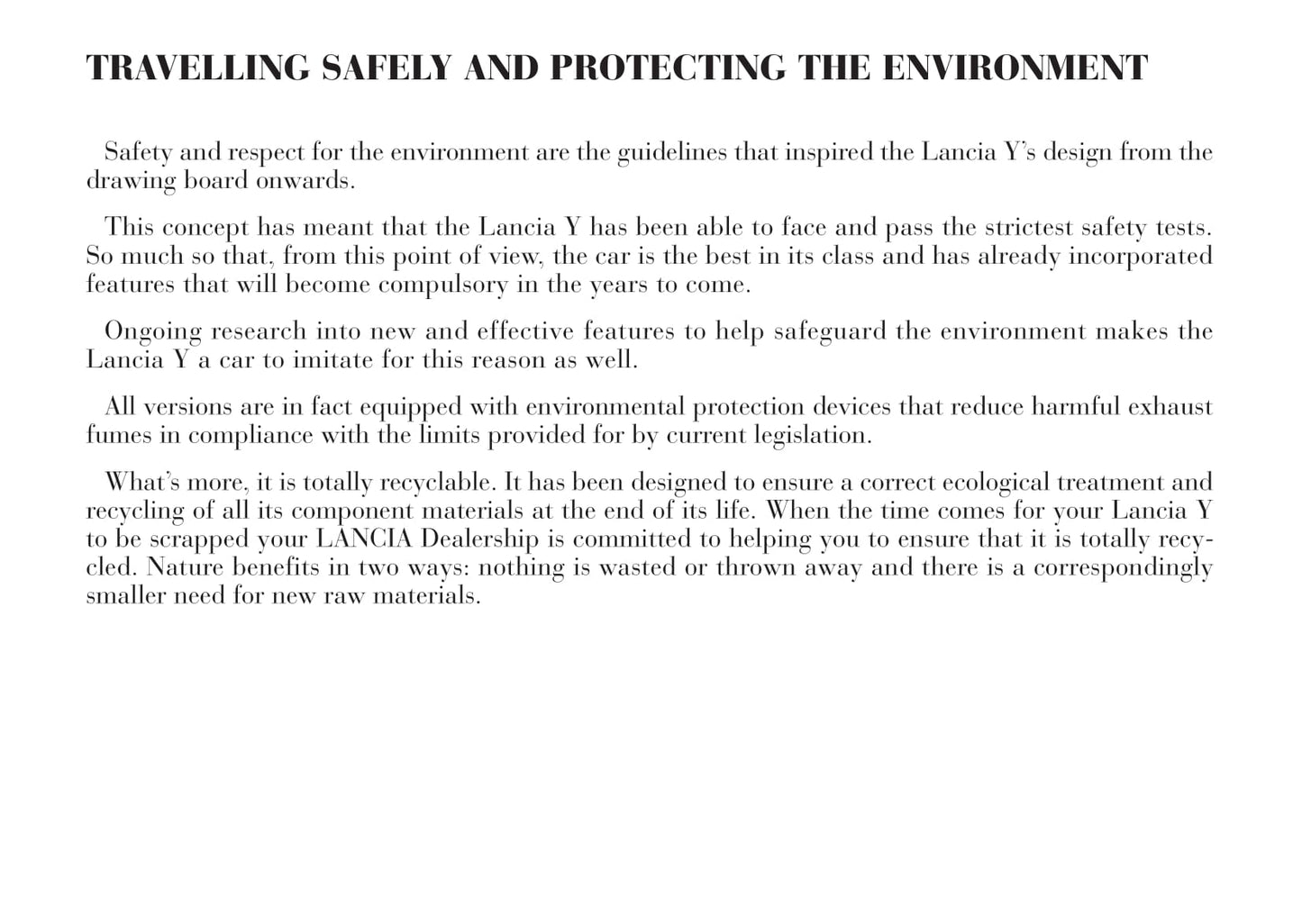 2001-2003 Lancia Ypsilon Owner's Manual | English
