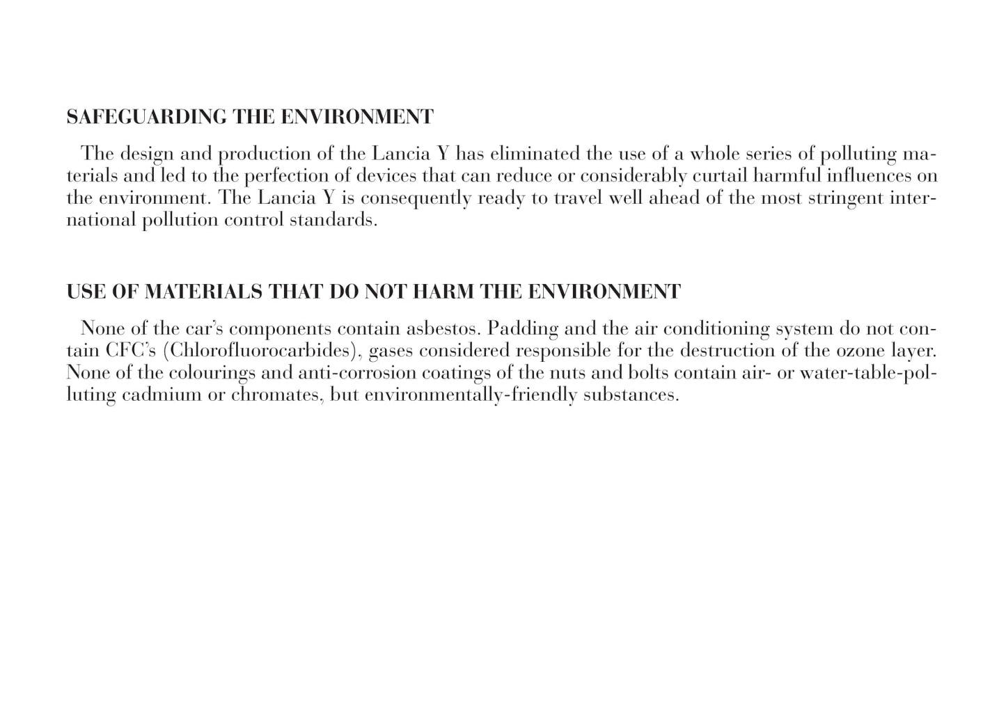 2001-2003 Lancia Ypsilon Owner's Manual | English
