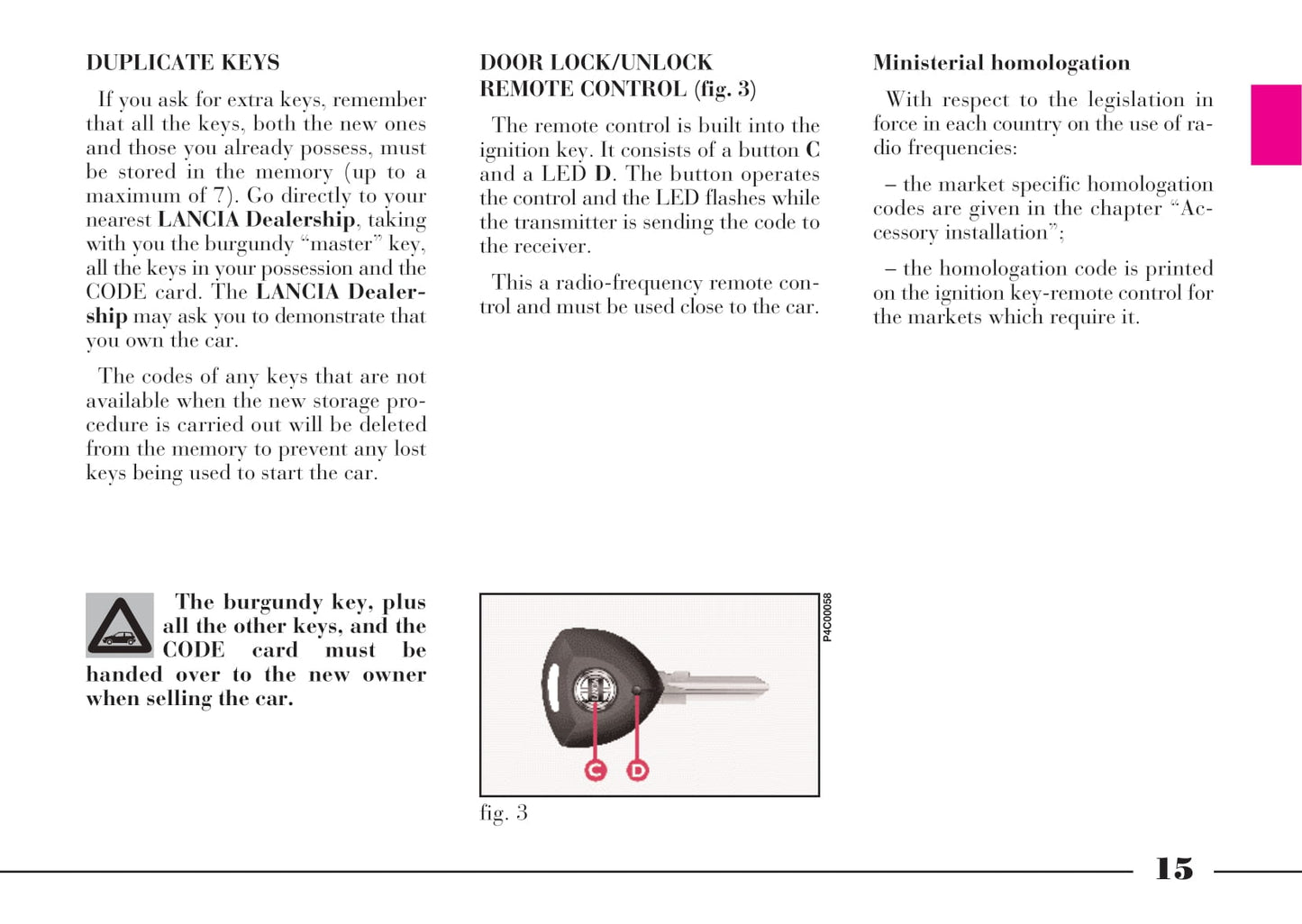 2001-2003 Lancia Ypsilon Owner's Manual | English