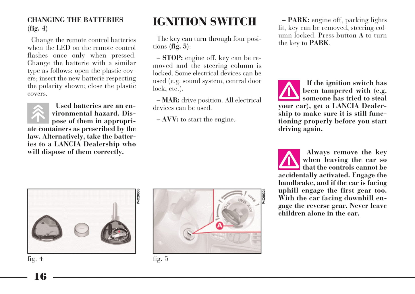 2001-2003 Lancia Ypsilon Owner's Manual | English