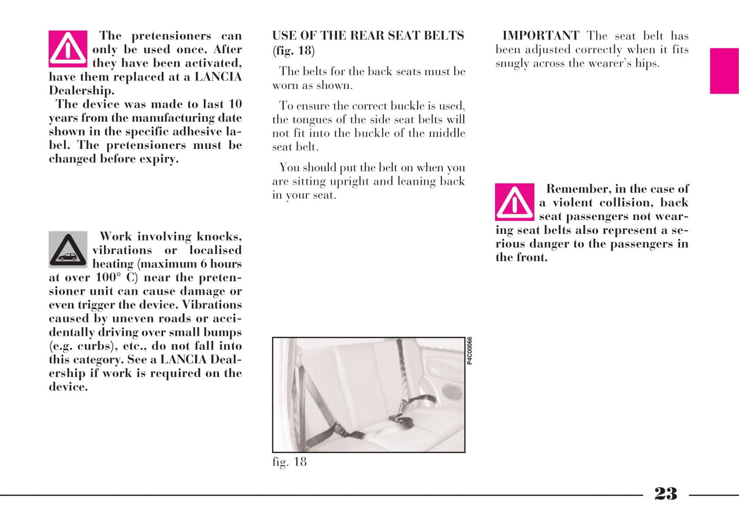 2001-2003 Lancia Ypsilon Owner's Manual | English