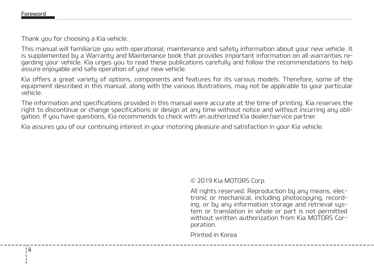 2019-2020 Kia Picanto/Morning Owner's Manual | English