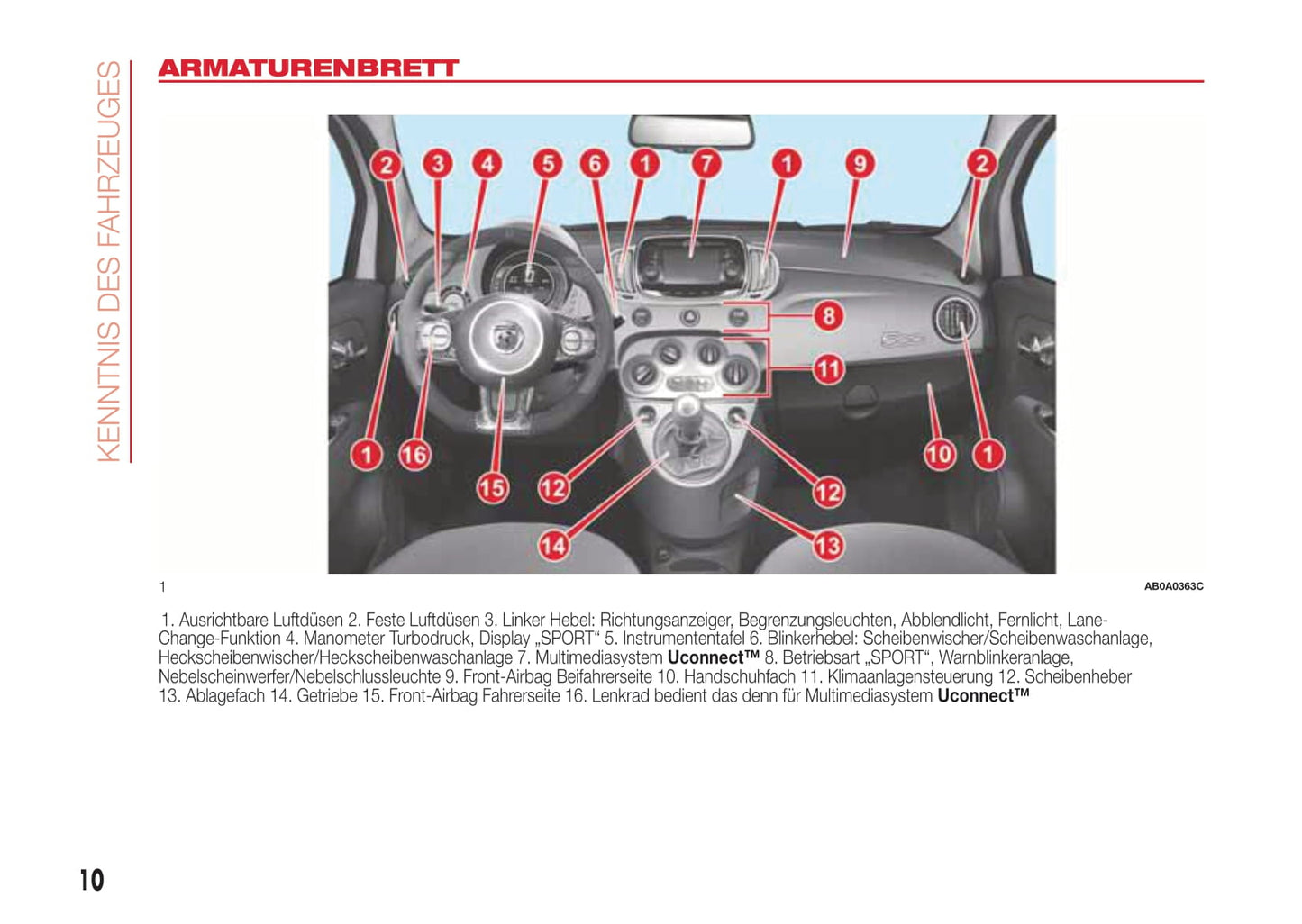 2016-2017 Abarth 500 Manuel du propriétaire | Allemand
