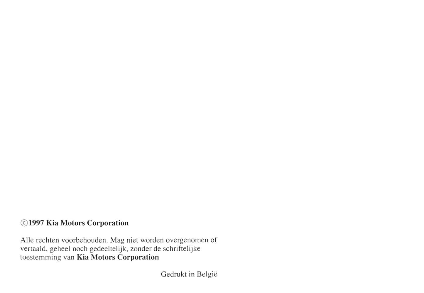 1997-1998 Kia Sportage Owner's Manual | Dutch