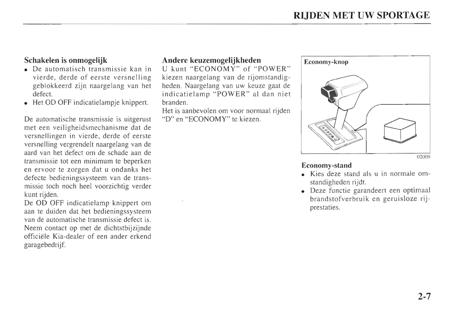 1997-1998 Kia Sportage Owner's Manual | Dutch