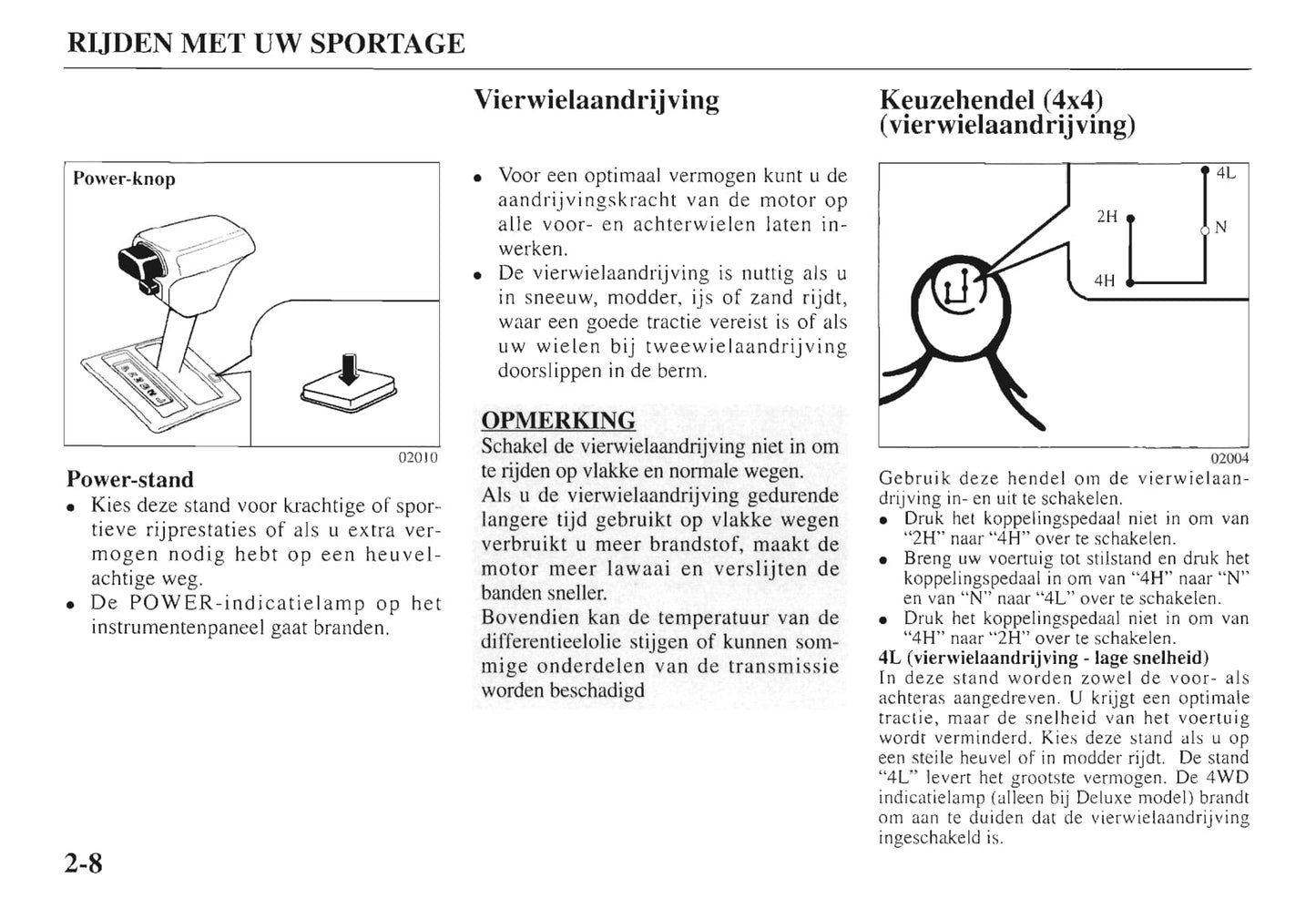 1997-1998 Kia Sportage Owner's Manual | Dutch