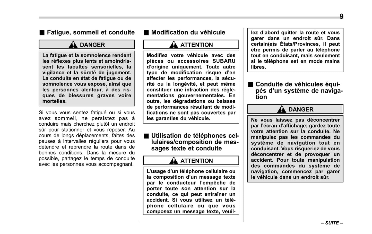 2017 Subaru Impreza Owner's Manual | French