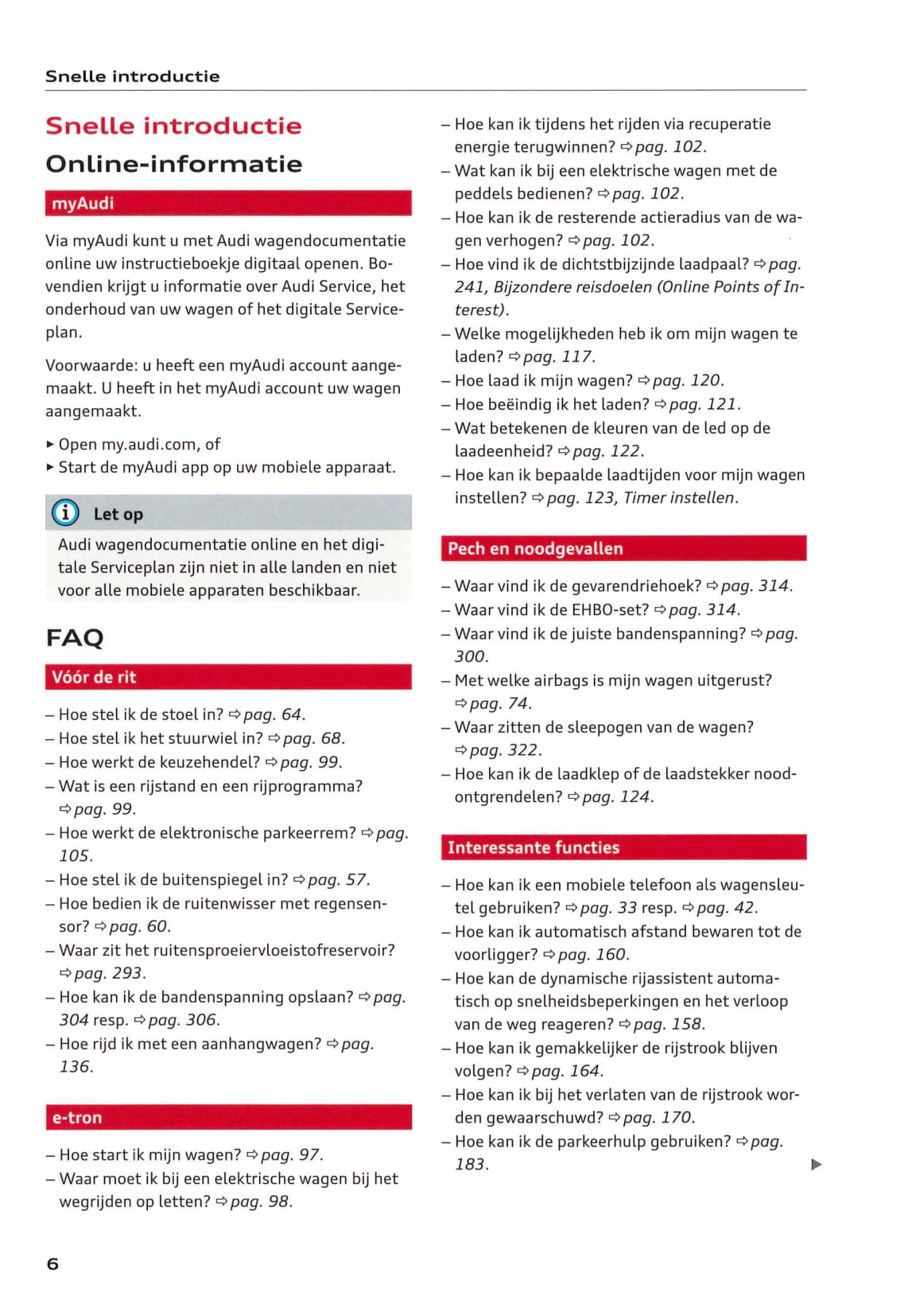 2018-2023 Audi e-tron Owner's Manual | Dutch