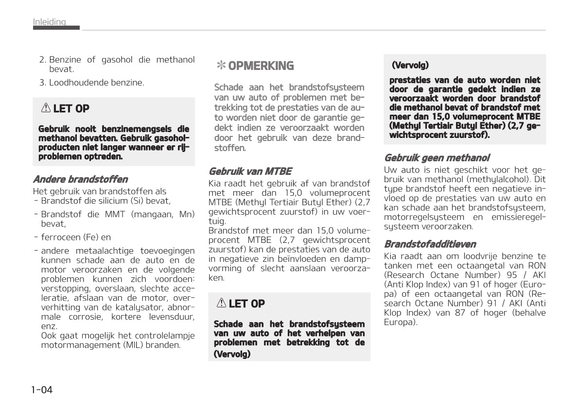 2019-2020 Kia Rio Owner's Manual | Dutch