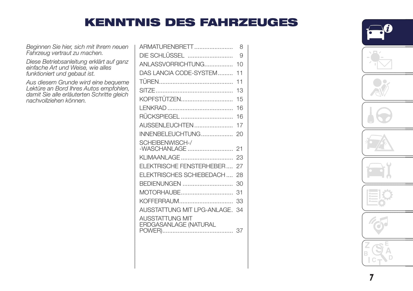 2017-2018 Lanica Ypsilon Manuel du propriétaire | Allemand
