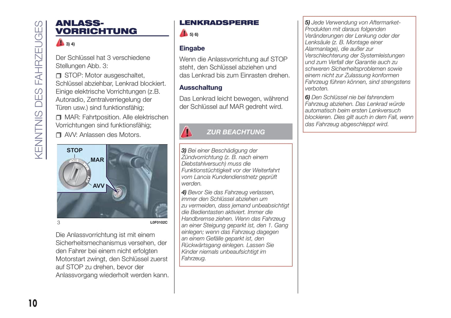 2017-2018 Lanica Ypsilon Manuel du propriétaire | Allemand